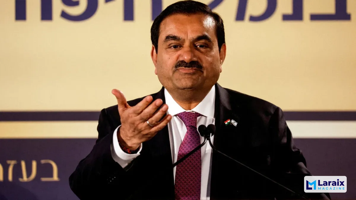 Another photo of dave calhoun and gautam adani